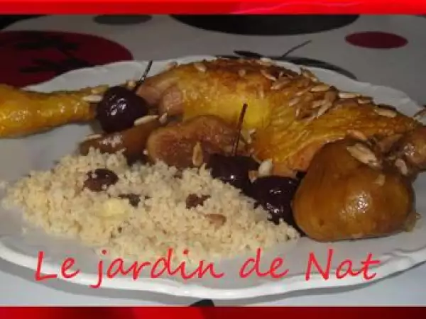 Recette Tajine de poulet fermiers des landes aux figues et aux cerises