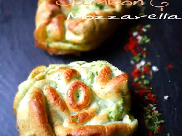 Recette Fondant de courgette, jambon et mozzarella (1.5 pts ww)
