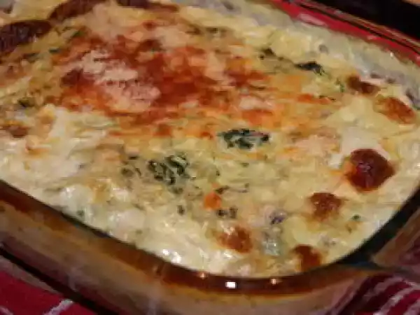 Recette Gratin de pâtes à la florentine