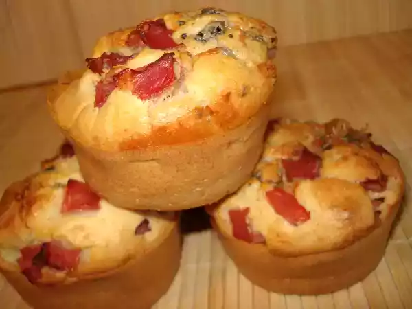 Recette Muffin au bacon et fromage saint-agur.