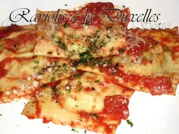 Recette Raviolis a la duxelles - jambon, champignons et ricotta