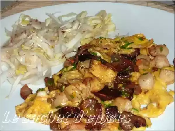 Recette Omelette aux topinambours et aux noix de pétoncles