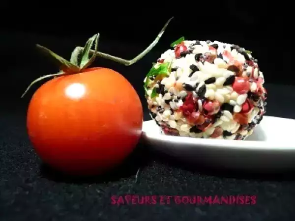 Recette Tomates cerise panées au chèvre et aux graines.