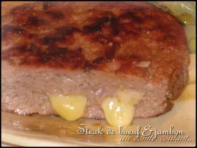 Recette Steak de boeuf & jambon au comté coulant