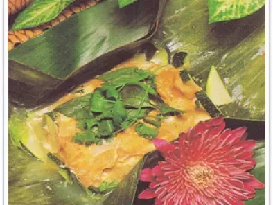 Recette Hor mok ou flan de poisson au curry rouge dans sa feuille de bananier