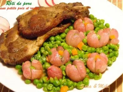Recette Rôti de porc aux petits pois et radis