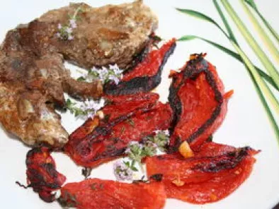 Recette Rôti de porc mariné à la plancha et tomates à la provençales