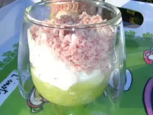 Recette Verrines concombre, fromage frais et jambon