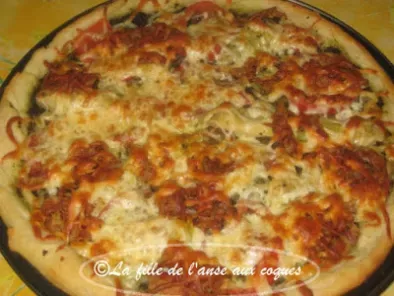 Recette Pizza à la pancetta et aux artichauts