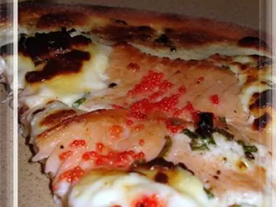 Recette Pizza saumon fumé-oeufs de lump