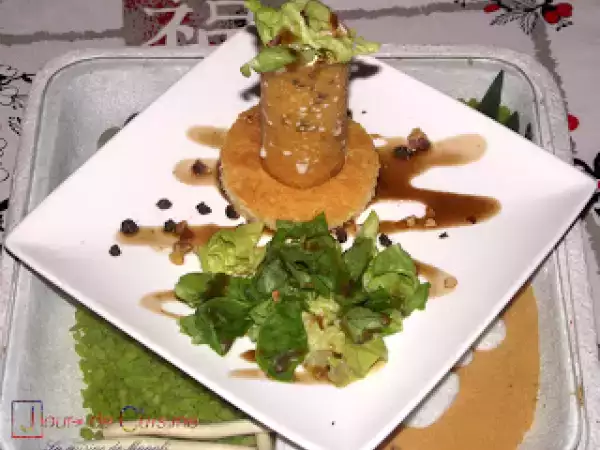Recette Tuile au thym, chèvre et biscuit madeleine à l'huile d'olive.