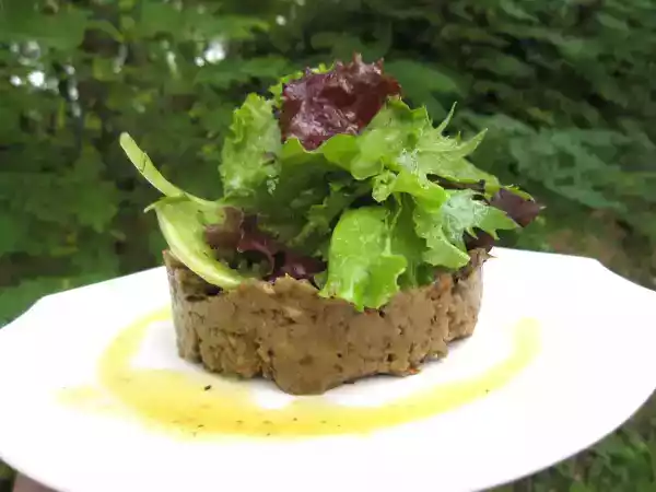 Recette Caviar d'aubergine et jeunes pousses de salade