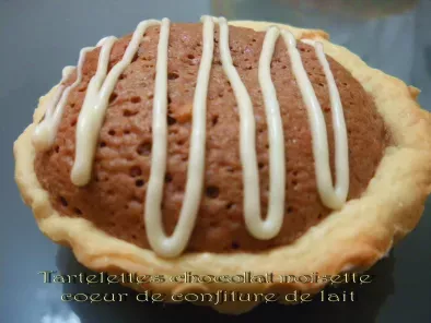 Recette Tartelette chocolat noisette au coeur de confiture de lait