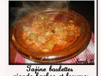 Recette Tagine boulettes viande hachée & légumes