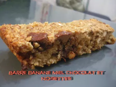 Recette Barres banane miel chocolat noisettes