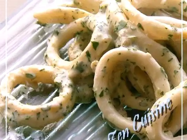 Recette Anneaux d'encornets à la crème de soja