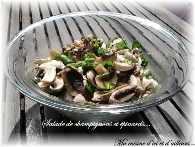 Recette Salade de champignons et épinards
