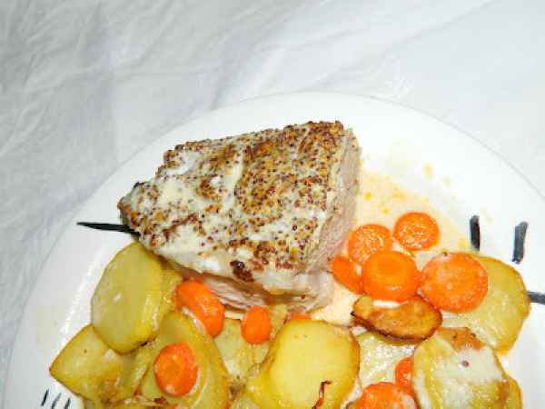 Recette de rouelle de porc marinée à la moutarde