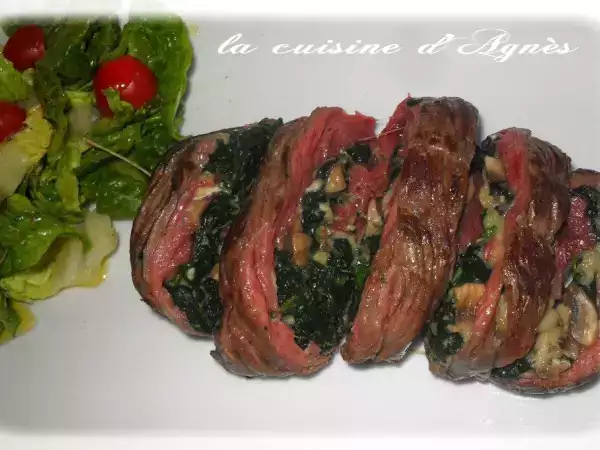 Recette Roulés de bavette farcis au gorgonzola et aux épinards
