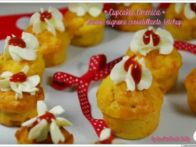 Recette Cupcakes america: bacon / ketchup