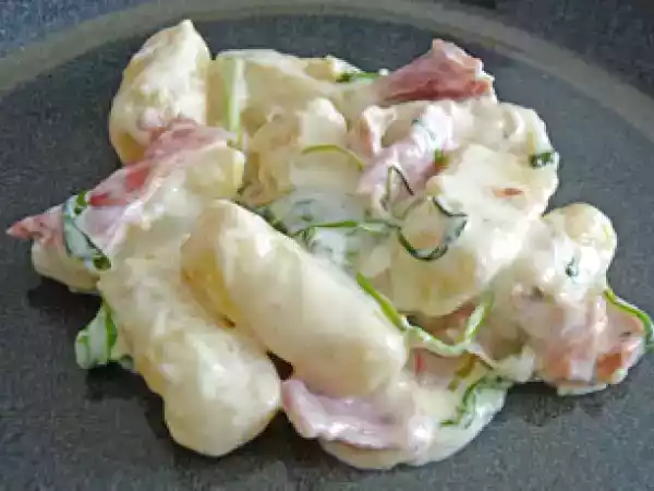 Recette Gnocchis à la crème, au speck et roquette