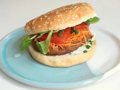 Burger de saumon & crème kiri-ciboulette
