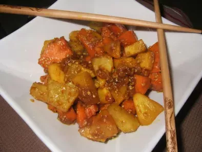 Recette Wok de légumes d'automne au curcuma frais & sésame