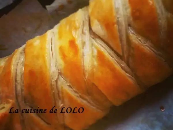 Recette Tresse aux poivrons, oignons et lardons