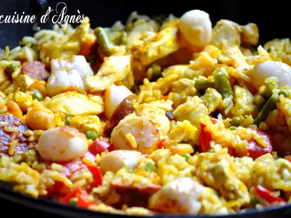 Recette Poêlée façon paella