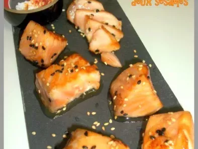 Recette Bouchées de saumon mi-cuit aux deux sésames