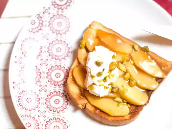Recette Tartine pommes caramel