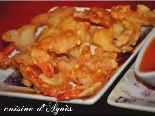Recette Crevettes frites sauce aigre douce