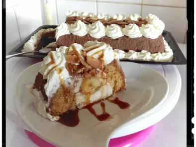 Recette Victoria cake banana crème petit suisse au miel enrobage chocolat chantilly