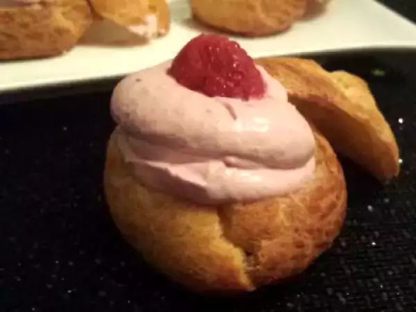 Recette Choux à la ganache framboise