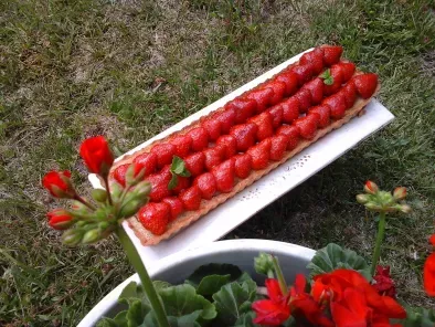 Recette Tarte fraises rhubarbe