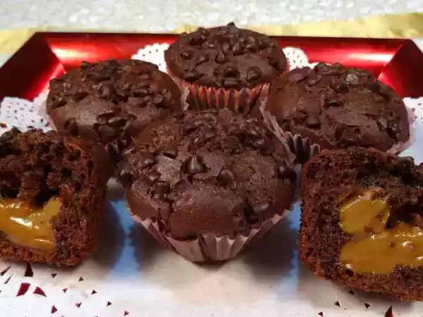 Recette Muffins fourrés au lait concentré caramel
