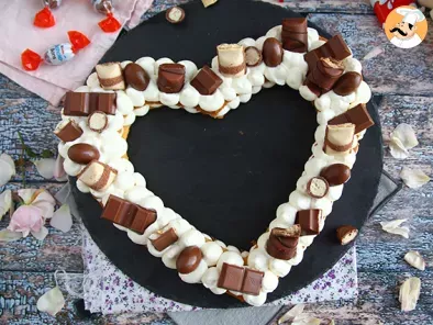 Recette Heart cake au kinder - tarte cœur au kinder