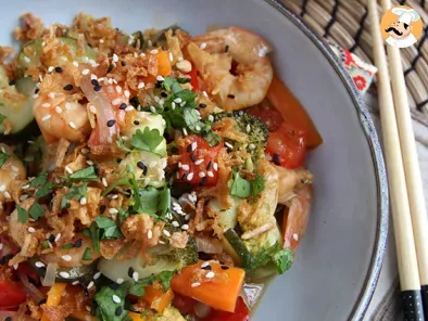 Recette Wok aux légumes et crevettes