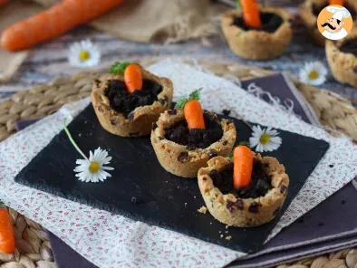 Recette Cookies cups garnis de ganache au chocolat façon petit pot de carotte