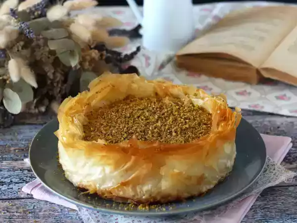 Recette Cheesecake façon baklava à la pistache, croustillant et fondant