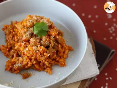 Recette Risotto à la saucisse et au 'nduja, le plat parfait pour les amoureux de piquant !