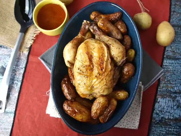 Recette Poulet rôti au moulinex multicook&fry, pour un résultat crousti-moelleux!