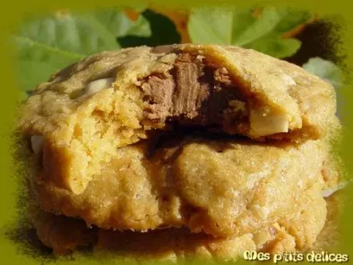 Recette Cookies au beurre de cacahuètes, cacahuètes et pralinoise