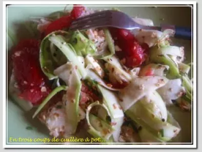 Recette Salade croquante de courgettes crues, tomates et mozzarella