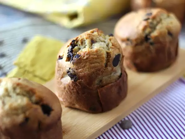 Recette Muffins extra gourmands à la banane et aux pépites de chocolat