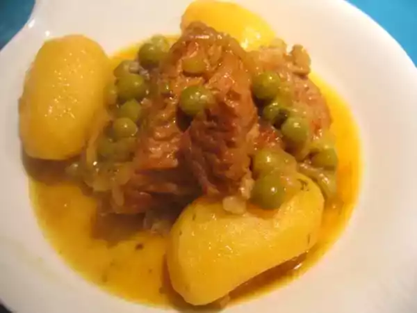 Recette Tajine de veau aux petites pommes de terre et petits pois