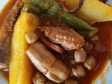 Recette Karnit bil batata( ragoût de poulpes aux pommes de terre)