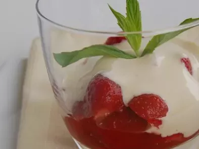 Recette Sabayon au rhum sur fraises poivrées