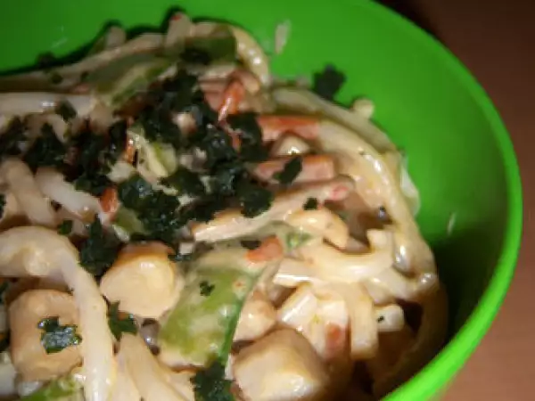 Recette Udon aux noix de saint jacques et sauce à la thaie