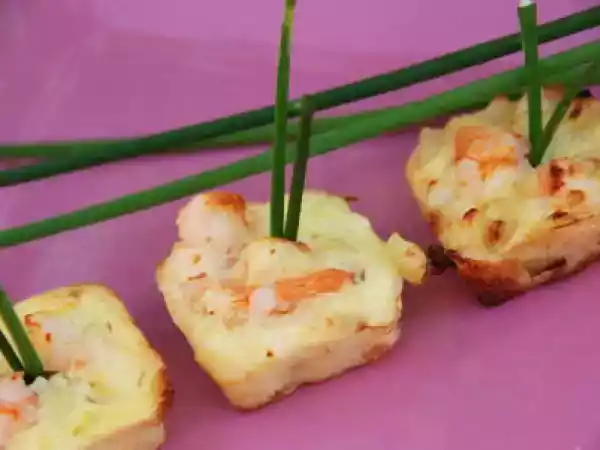 Recette Bouchées à l'indienne, crevettes, pommes granny, curry